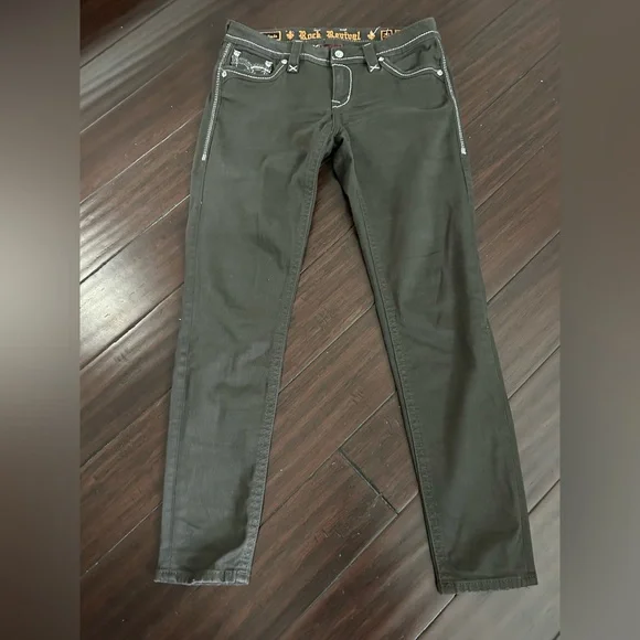 Rock Revival Women’s Black Celinda Skinny Jeans 29 Stones - Picture 4 of 7